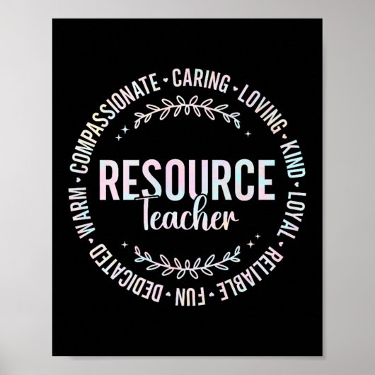 Poster Tie Dye Ressource Professeur Appréciation Pour Fem (Devant)