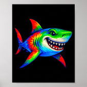 Poster Tie-dye Shark Peace Sign Hipe (Devant)