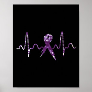 Poster Tie Dye Surdose Sensibilisation Ribbon Violet Carb