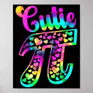 Poster Tiedye drôle Cutie Pie 3,14 symbole de nombre Pi M