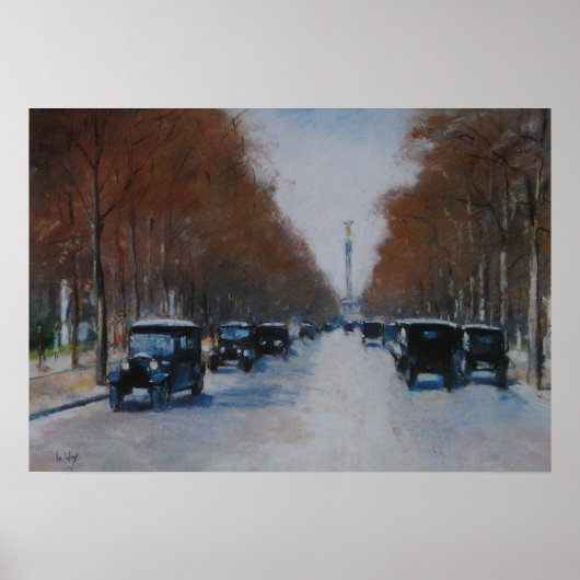 Poster Tiergartenallee mit Siegessäule (Devant)