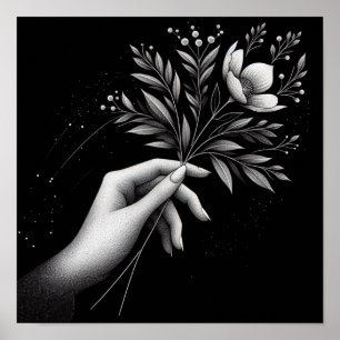 Poster Tige botanique minimale avec touche féminine