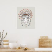 Poster Tiger Amérindien Chef (Cuisine)