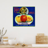 Poster Tiger Apples Watsonville Californie (Cuisine)