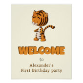 Poster Tiger Bienvenue fête d'anniversaire (Devant)
