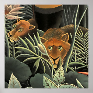 Poster “Tiger - Detail from The Dream” by Henri Rouss