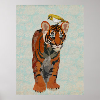 POSTER TIGER ET OISEAU D'OR