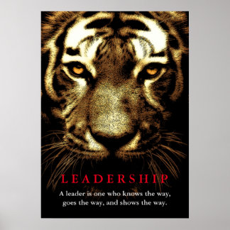 Poster Tiger Eyes Leadership Motivationnel Inspiration