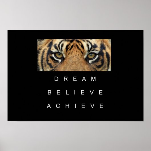 Poster tiger eyes performance motivation citation (Devant)