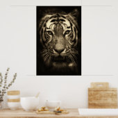 Poster Tiger face dans les tons Sepia (Cuisine)