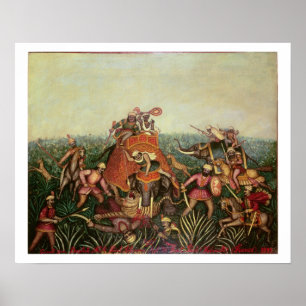 Poster Tiger Hunt, 1892 (huile sur toile)