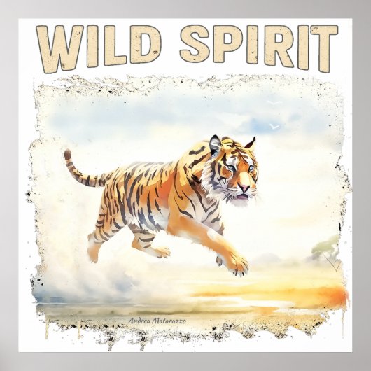 Poster Tiger in Action - Wild Spirit (Devant)