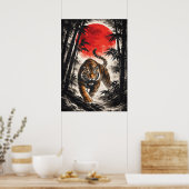 Poster Tiger In Red Moon - Japanese Anime Art (Cuisine)
