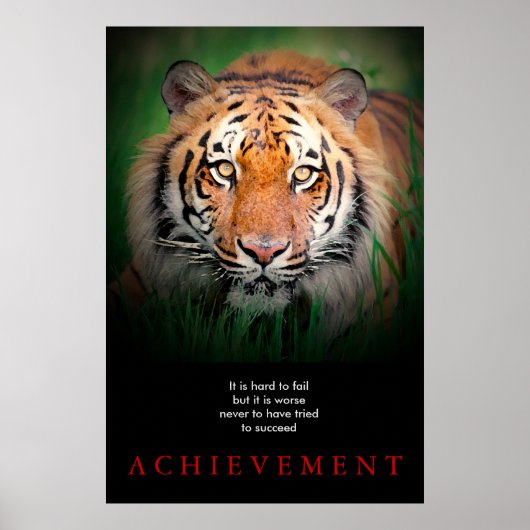 Poster Tiger Motivation Réussite (Devant)