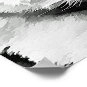 Poster Tiger Noir et Blanc Bleu yeux (Coin)