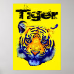 Poster Tiger Pop Art<br><div class="desc">Oeuvre Tigre - Tiger Head Animal Art Photographie - Wild Big Cats Images</div>