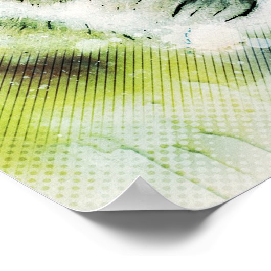 Poster Tiger Portrait Visage Aquarelle Art graphique (Coin)