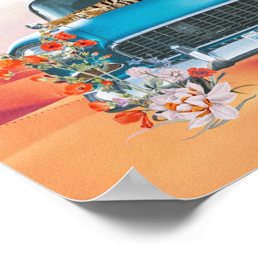 Poster Tiger Retro Car Desert Cactus Surreal Collections  (Coin)