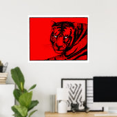 POSTER TIGER ROUGE (Bureau à domicile)