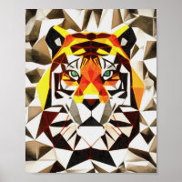 Tiger Tiger Effrayant Symétrie Art géométrique