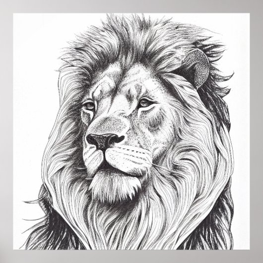 Poster Tiger Wild Nature Animal Illustration Art Dessin (Devant)