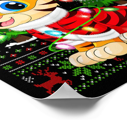 Poster Tiger Xmas Sweater Style Ugly Santa Tiger Christma (Coin)