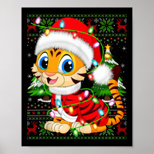 Poster Tiger Xmas Sweer Style Vilain Père Noël Tiger Chri