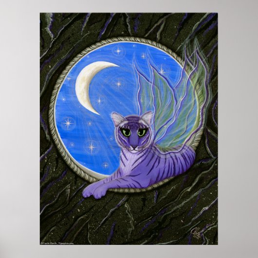 Poster Tigerpixie Fairy Tiger Imaginaire Chat Art Imprime (Devant)