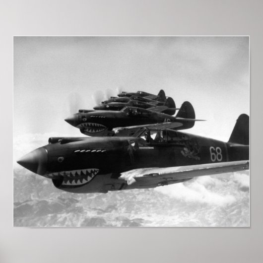 Poster Tigers Volants En Formation 1942 (Devant)