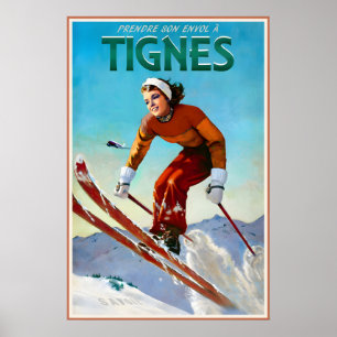 Poster Tignes France Marilyn Monroe Aérien Freestyle Neig