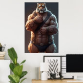 Poster Tigre anthropomorphique | Bodybuilder | ART NUMÉRI (Bureau à domicile)