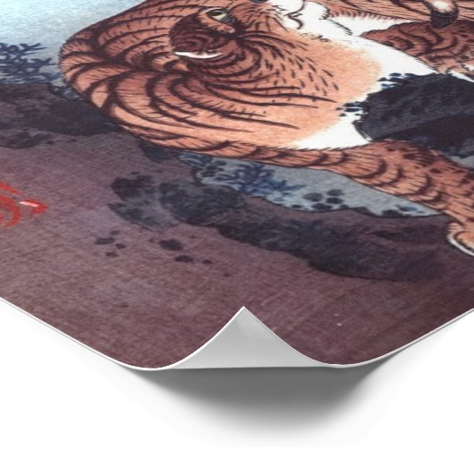 Poster Tigre au clair de lune (Coin)