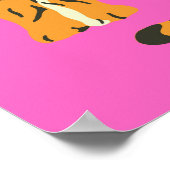 Poster Tigre au graphisme coloré funky papillon (Coin)