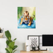 Poster Tigre avec bébé (Bureau à domicile)