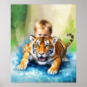 Poster Tigre avec bébé (Devant)