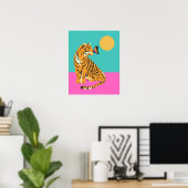 Poster Tigre avec Papillon Funky Art Print (Bureau à domicile)