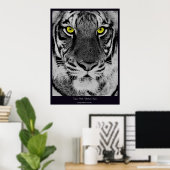 Poster Tigre Avec Yellow Eyes (Bureau à domicile)
