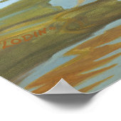 Poster Tigre Baignade Grosse Chat Peinture Acrylique (Coin)