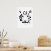 Poster Tigre blanc aux yeux bleus (Cuisine)