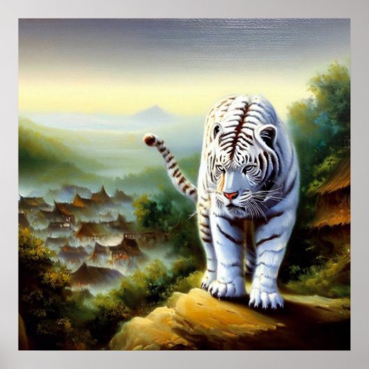 Poster Tigre blanc chinois (12) (Devant)