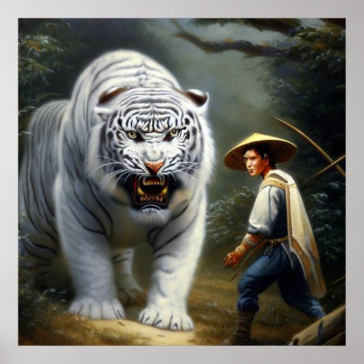 Poster Tigre blanc chinois (25) (Devant)