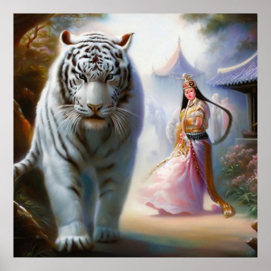 Poster Tigre blanc chinois (8) (Devant)