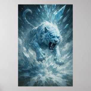Poster Tigre blanc de givre – Empereur du royaume gelé –