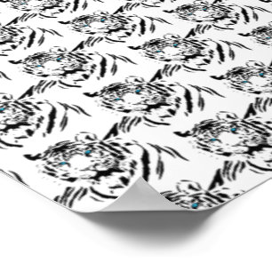 Poster Tigre Blanc du Bengale Amoureux des Animaux Visage