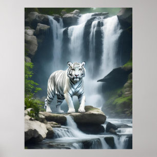 Poster Tigre blanc du Bengale dans la nature