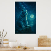 Poster Tigre Blanc Fantastique – Série Aura Mystique (Cuisine)