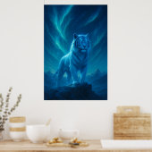 Poster Tigre Blanc Fantastique – Série Aura Mystique (Cuisine)
