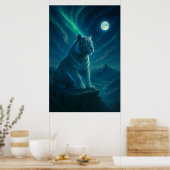 Poster Tigre Blanc Fantastique – Série Aura Mystique (Cuisine)