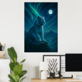 Poster Tigre Blanc Fantastique – Série Aura Mystique (Bureau à domicile)