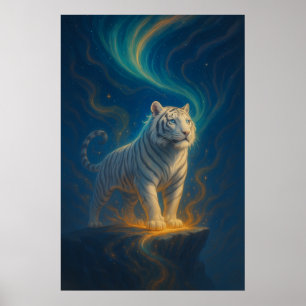 Poster Tigre Blanc Fantastique – Série Aura Mystique Ma